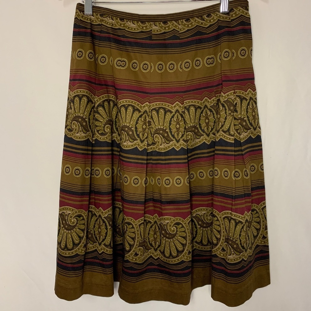 Harolds Womens Skirt Size 6 Knee Length Fit and Flare Colorful Lined Boho